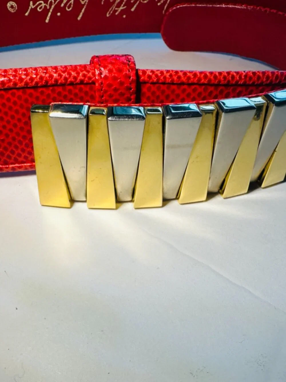 Judith Leiber Vintage Art Deco Red Belt